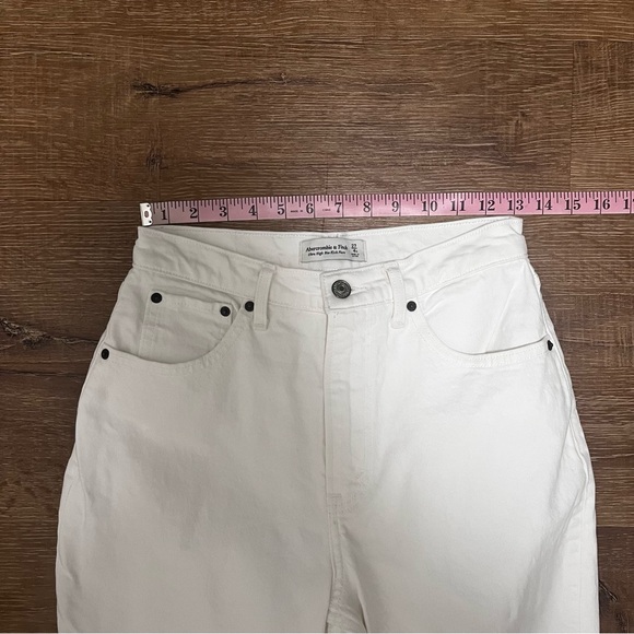 Abercrombie & Fitch Jeans Curve Love White Ultra High Rise Kick Flare 4 / 27 - Picture 9 of 11